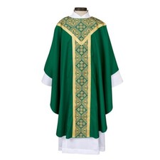 Green Chasubles, Printed Orphrey Gothic Chasuble and Stole, Chasuble Vestment picture