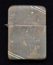 1938-41 | 4 Barrel Hinge O.G. Zippo Lighter Diagonal Line Edging Round 🌟RESTO🌟 picture