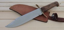 15” Classic Bowie Knife Wood Handle Carbon Steel XL Leather Sheath Sharp Big picture
