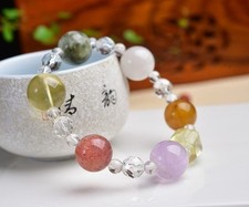 Natural clear Quartz Citrine Amethyst Crystal Bracelet healing Energy Gem Gift picture