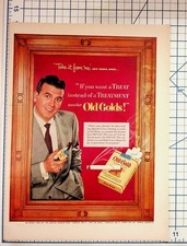Vintage 1950s Old Gold Cigarettes Ad Dennis James TV Celebrity Ephemera picture