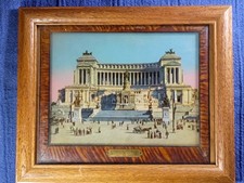 Vintage Piazza Venezia in Rome Framed Print Souvenir, Wall Decor, Made in Italy picture