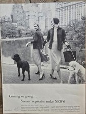 1954 Women's Sacony Separates Poodle Dog Photo Vintage Fashion Ad picture
