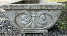 Vintage French Neoclassical Concrete Trough Planter 29