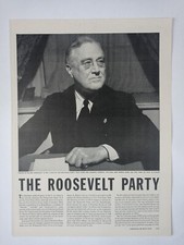 1940s THE ROOSEVELT PARTY War Desk FDR President B&W WWII Vtg Poster Print Ad picture