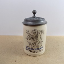 Lowenbrau Brewery German Beer Stein Munich Old Antique Vintage Merkelbach & Wick picture