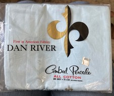 Dan River Vintage Blue Flat Sheet  Double Full 72 x108 NOS unopened package  picture