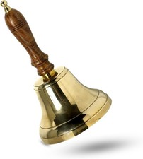 ARSUK Brass Handbell for Adults Large School Bell with Wooden Handle Loud Clear picture