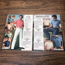 2x 1976 MCM Mens Fashion Ad Sears Catalog - Authentic Western Cowboy Shirts picture