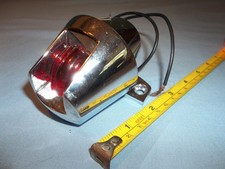 Vtg Attwood Chrome Marine Boat Deck Mount Red Bow Light Navigation Nautical picture