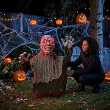 Crawling Zombie Graveyard Prop: Animated Halloween Decoration with Scary Sounds picture