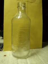 Vintage Pepsi Cola Embossed Clear Glass Bottle 10oz  picture