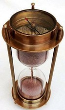 Vintage Brass Sand Timer Hourglass Nautical Maritime Hour Glass Sand Clock Gift picture