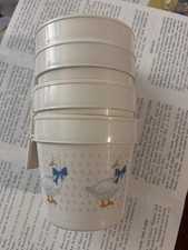 Vintage Aunt Rhody Goose Nesting Cups Set of 4 Blue Bow Country Goose Plastic  picture