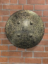 New Medieval Islamic Shield Embossed Indo Persian Shield Arabic Inscription Met picture