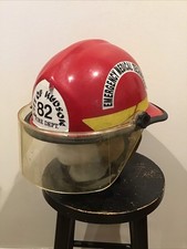 1999 Bullard Firedome PX Red Firefighter Helmet w/ Flip Shield R721 Neck Gator picture
