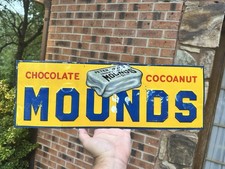 Vintage Mounds Chocolate Sign Advertising Sign Tin Sign Mounds Cocoanut Bar picture