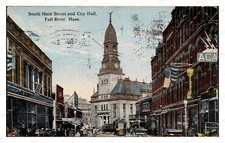 Fall River MA 1910s South Main City Hall Standard Postcard picture