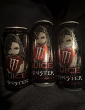 3x MONSTER ENERGY BAD APPLE MONSTER JUICE 16 FL OZ CAN NEW UNOPENED picture