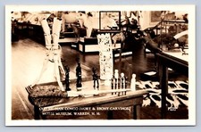 J99/ Warren New Hampshire RPPC Postcard c30-40s Morse Museum Carving 333 picture