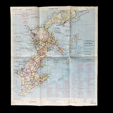 RARE WWII 1945 Okinawa Navy and Army Staging Map Operation Downfall RESTRICTED picture