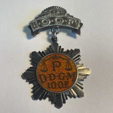 1961 ODD FELLOWS IOOF District Deputy Grand Master Sterling silver Uniform Medal picture