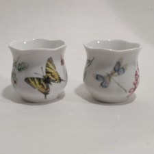 Lenox Butterfly Meadow Set Of 2 Votive Candle Holders Flowers Butterfly's Bee's picture