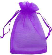 Allgala 100 Count Purple Organza Gift Bags with Drawstring, 5x7 Inches picture