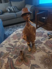 Vintage Italian Romer-carmano  Hand Carved Fisherman Made In Italy 1970s 11