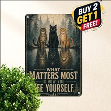 How You See Yourself Cat Quote Metal Sign Vintage Wall Decor Plaque 8x12 picture