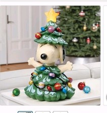 Peanuts Jim Shore Snoopy Christmas Tree Statue Light-Up Star Enesco Large 15