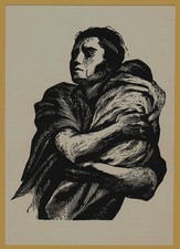 1956 Mother Against War Mexican Graphic Gomez Art Peace Propaganda Postcard picture