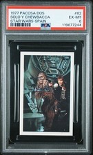 1977 PACOSA STAR WARS STICKER SPAIN HAN SOLO CHEWBACCA #67 PSA 6 POP 3, 1 HIGHER picture
