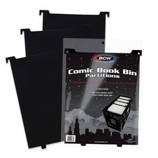 BCW Black Comic Book Bin Partitions 3 Regular Dividers Short or Long -Not Graded picture