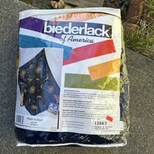 NOS Vtg Biederlack Celestial Reversible Throw Blanket Sun Moon Stars USA 60x80 picture