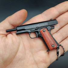 1911 Keychain, Gun Keychain with Wood Handle 1:3 Scale Pistol Keychain for Man picture