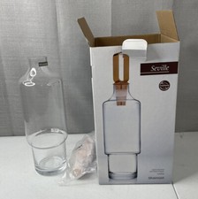 NEW Seville Spirits Decanter with Copper Metal Stopper Crystal Handmade 35 Fl oz picture