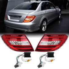 W204 Pair LED Tail Lights Compatible with Mercedes Benz C300 C350 C63 AMG 200... picture