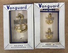 Vintage US Navy E8 SCPO Senior Chief Anchor Collar and Dress Cover Devices picture