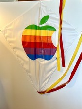Vintage Apple Computer Kite - RARE (White with Rainbow logo) 1980's picture