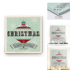 Renditions Gallery Christmas Canvas Wall Art - Retro Tidings - 40x40 - Ready to picture