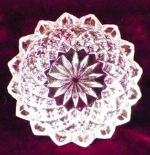 English Hobnail Fleur de Lis Open Salt Cellar Early American Pattern Glass HELP picture
