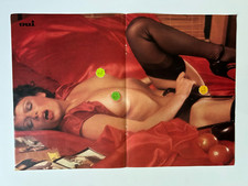 1975 Rapturous Brunette & Red Silk Print Magazine Centerfold Photo Bar Art Pinup picture