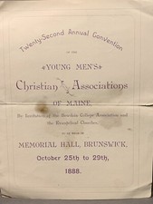 Young Mens Christian Association Maine YMCA Convention Program Bowdoin College picture
