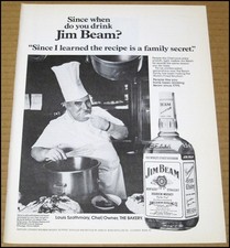 1978 Jim Beam Whiskey Print Ad Vintage Advertisement Kentucky Bourbon Chef Louis picture