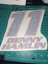 denny hamlin 8.5x8 orange and purple vinyl decal picture