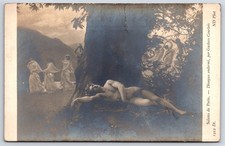 Antique Salons de Paris Dionysos Endormi Gustave Courtois Art Postcard picture