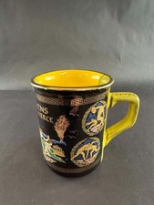 Vintage Athens Greece Coffee Tea Mug with Athletes Handmade 24k Gold Trim picture