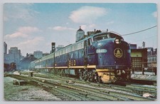 1967 B&O Capitol Limited Train Leaving Chicago Grand Central Station Postcard picture
