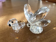 Vintage Swarovski Crystal Lot of 2 Retired Figurines from 1980s - Missing Pieces picture